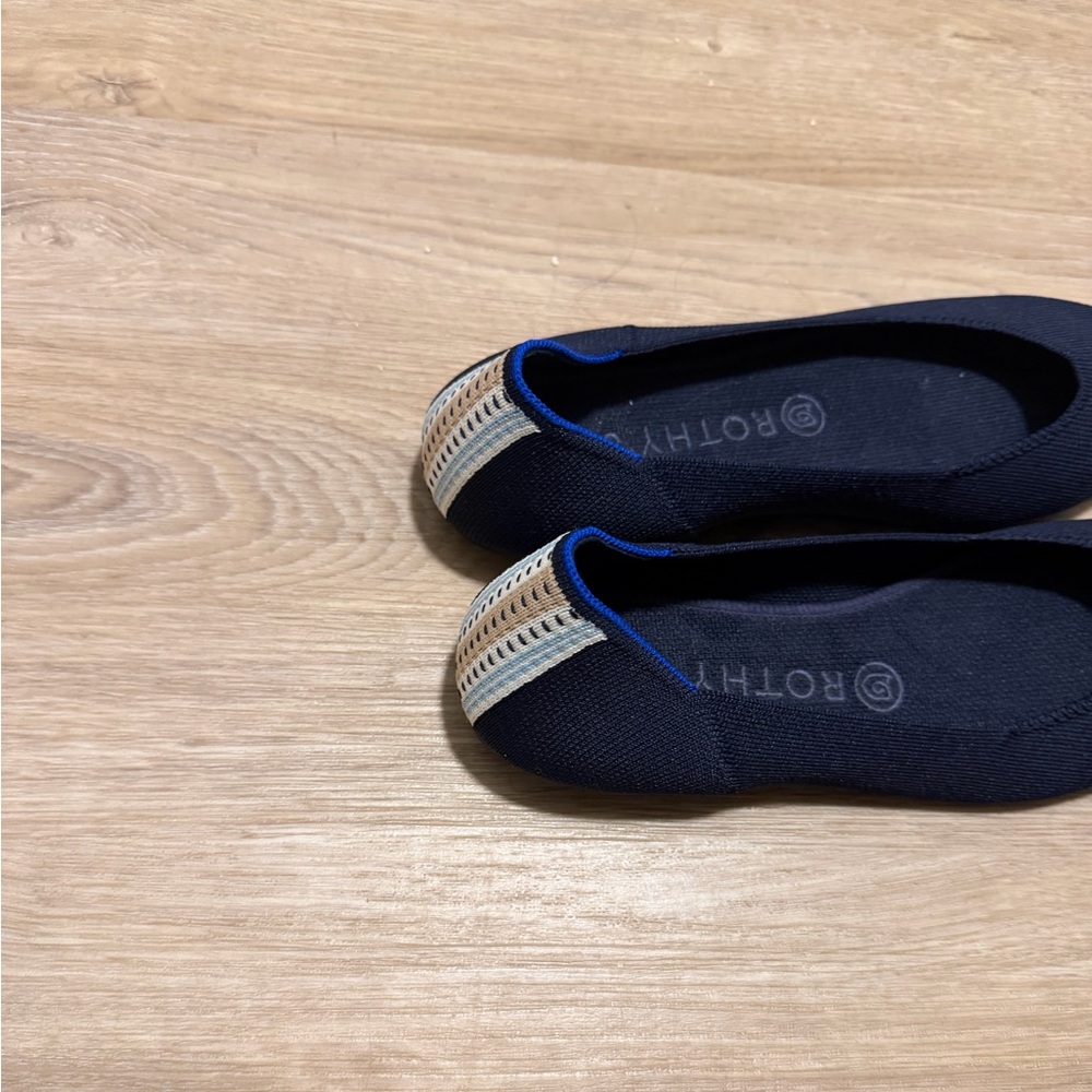 🆕 Rothy's Navy Striped Flats Sz 8.5 - Picture 3 of 10
